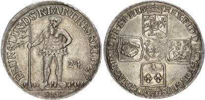 Germany , Brunswick-Lüneburg-Calenberg-Hannover, silver 24 Groschen / 2/3 Taler, 1727 EPH
