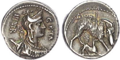 Roman Republic, C. Hostidius C. f. Geta (68 BC) Silver Denarius