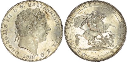 George III (1760-1820), Last Coinage (1816-1820), AR Crown, 1818, LIX.