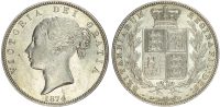 Victoria (1837-1901), Young Head Coinage (1838-1887), AR Halfcrown, type A⁵, 1874.