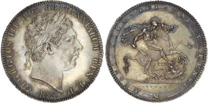 George III (1760-1820), Last Coinage (1816-1820), AR Crown, 1820, LX.