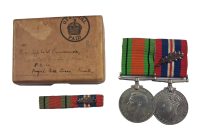A World War Two RAF Officers Mentioned in Despatches Pair to Flying Officer Leslie Victor Lawrence R.A.F.