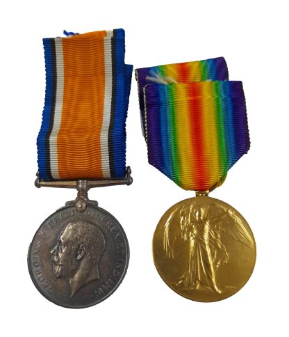 A Northumberland Fusiliers Great War Pair awarded to Private Clarence Leet