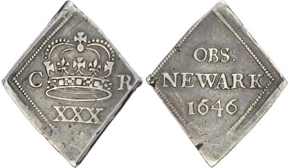 Charles I (1625-1649), AR Halfcrown, Newark besieged, 1646.