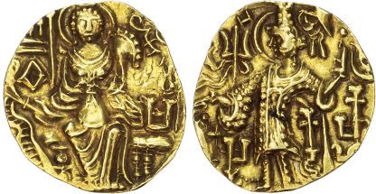 India, Kushan Empire, Kidarite Kingdom, Vasu Deva III (340-345 AD), gold Dinar