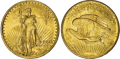 USA, Saint-Gaudens Double Eagle, gold 20 Dollars, 1908