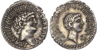 Mark Antony and Octavian, Silver Denarius
