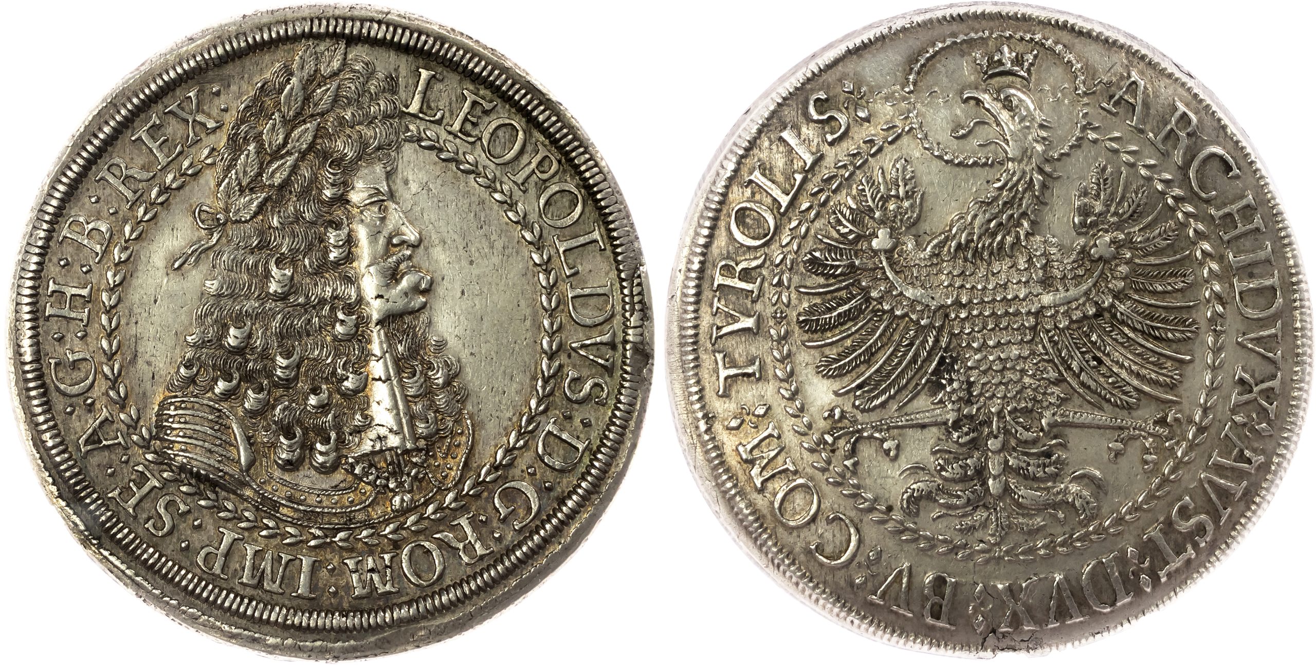 Austria, Holy Roman Empire, Leopold I, silver Double Taler, no date Austria, Holy Roman Empire, Leopold I, silver Double Taler, no date