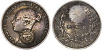 Costa Rica, silver Half Real, emergency currency, countermark on Victoria, silver Sixpence, 1846