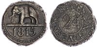 Ceylon, George III, bronze 1/24 Rixdollar, 1815