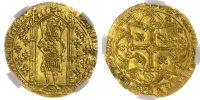 France, Charles V, gold Franc à pied, no date (1365)