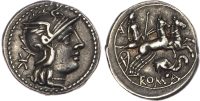 Roman Republic, Diadematus, Silver Denarius