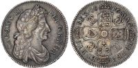 Charles II (1660-1685), Halfcrown, 1676 V. OCTAVO, 'Retrograde 1'.