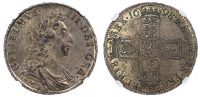 William III (1694-1702), Silver Halfcrown, 1698 DECIMO, NGC MS64