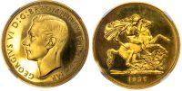 George VI (1936-1952), Coronation Proof Five Pounds, 1937, NGC PF66 Cameo