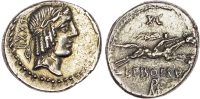 Roman Republic L. Calpurnius Piso Frugi Silver Denarius