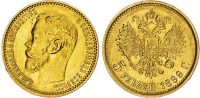 Russia, Nicholas II (1894-1917), gold 5 Roubles
