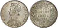 India, EIC, Victoria, silver Rupee, 1889