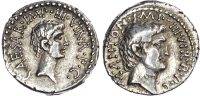 Mark Antony and Octavian, Silver Denarius