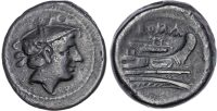 Roman Republic, Anonymous, Bronze Semuncia
