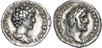 Antoninus Pius with Marcus Aurelius as Caesar, Silver Denarius