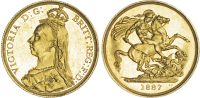 Victoria (1837‐1901), Gold Two Pounds, 1887.