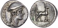 Roman Republic, Cn.Plancius, Silver Denarius