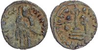 Arab-Byzantine, temp. Abd al-Malik (AH 65‑86 / 685‑705 AD), bronze Fals