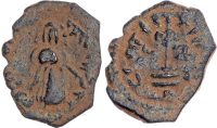 Arab-Byzantine, temp. Abd al-Malik (AH 65‑86 / 685‑705 AD), bronze Fals