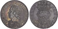 Oliver Cromwell (1656‐58), Silver Crown, 1658/7 by Thomas Simon, 8 in date struck over 7.
