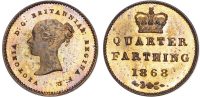 Victoria (1837-1901), Proof Quarter Farthing, 1866