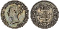 Victoria (1837-1901), Silver Maundy Fourpence, 1851
