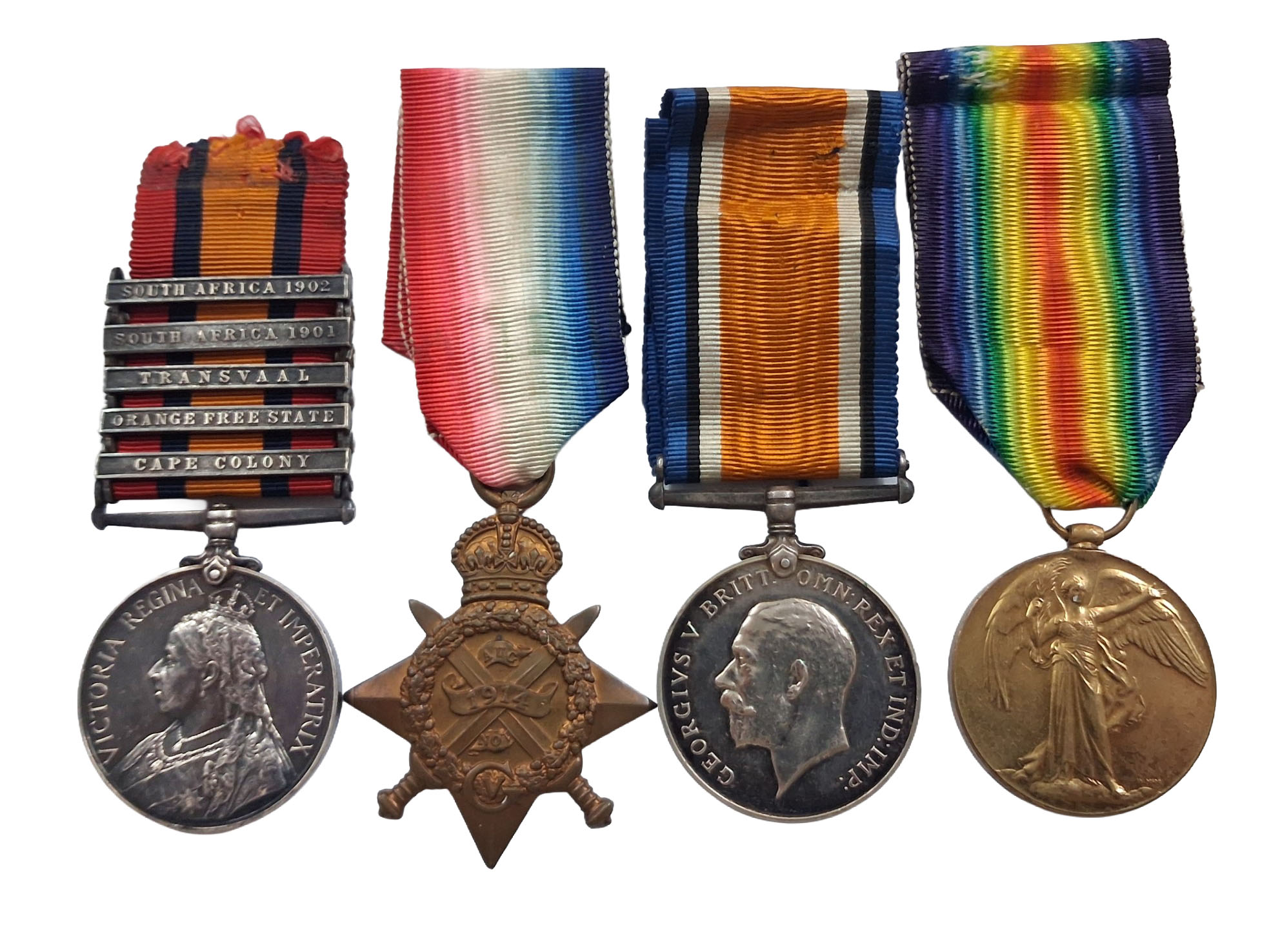 A Boer War, Old Contemptible, 1914 Star Casualty Group of 4 to Sapper Walter Hughes A Boer War, Old Contemptible, 1914 Star Casualty Group of 4 to Sapper Walter Hughes