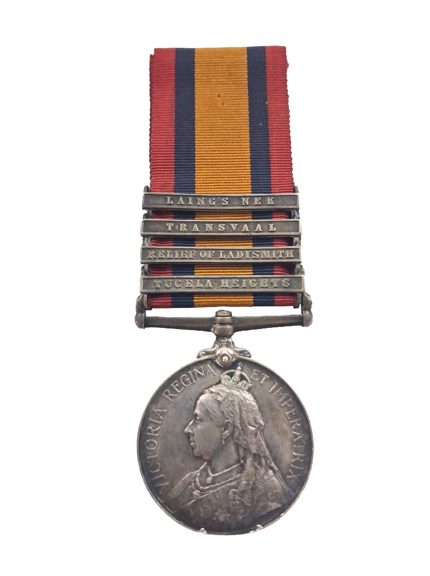 Queen's South Africa Medal, 1899-1902, 2nd type, ghost dates, 4 clasps to Bugler J. Reilly Queen's South Africa Medal, 1899-1902, 2nd type, ghost dates, 4 clasps to Bugler J. Reilly