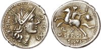 Roman Republic, M. Sergius Silus, Silver Denarius