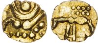 India, Travancore, gold Fanam