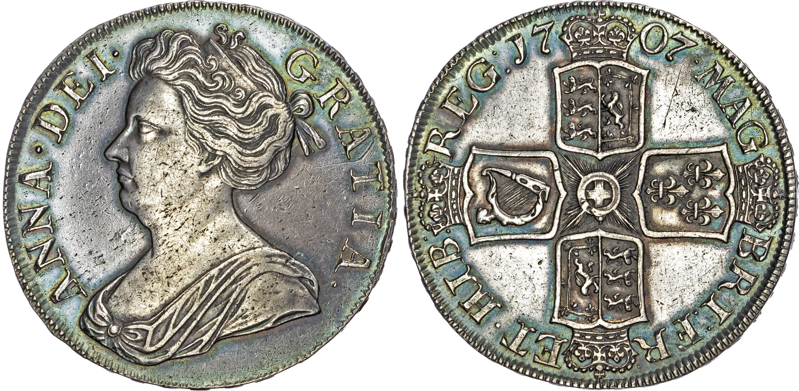 Anne (1702-1714), Silver Crown, 1707 SEPTIMO