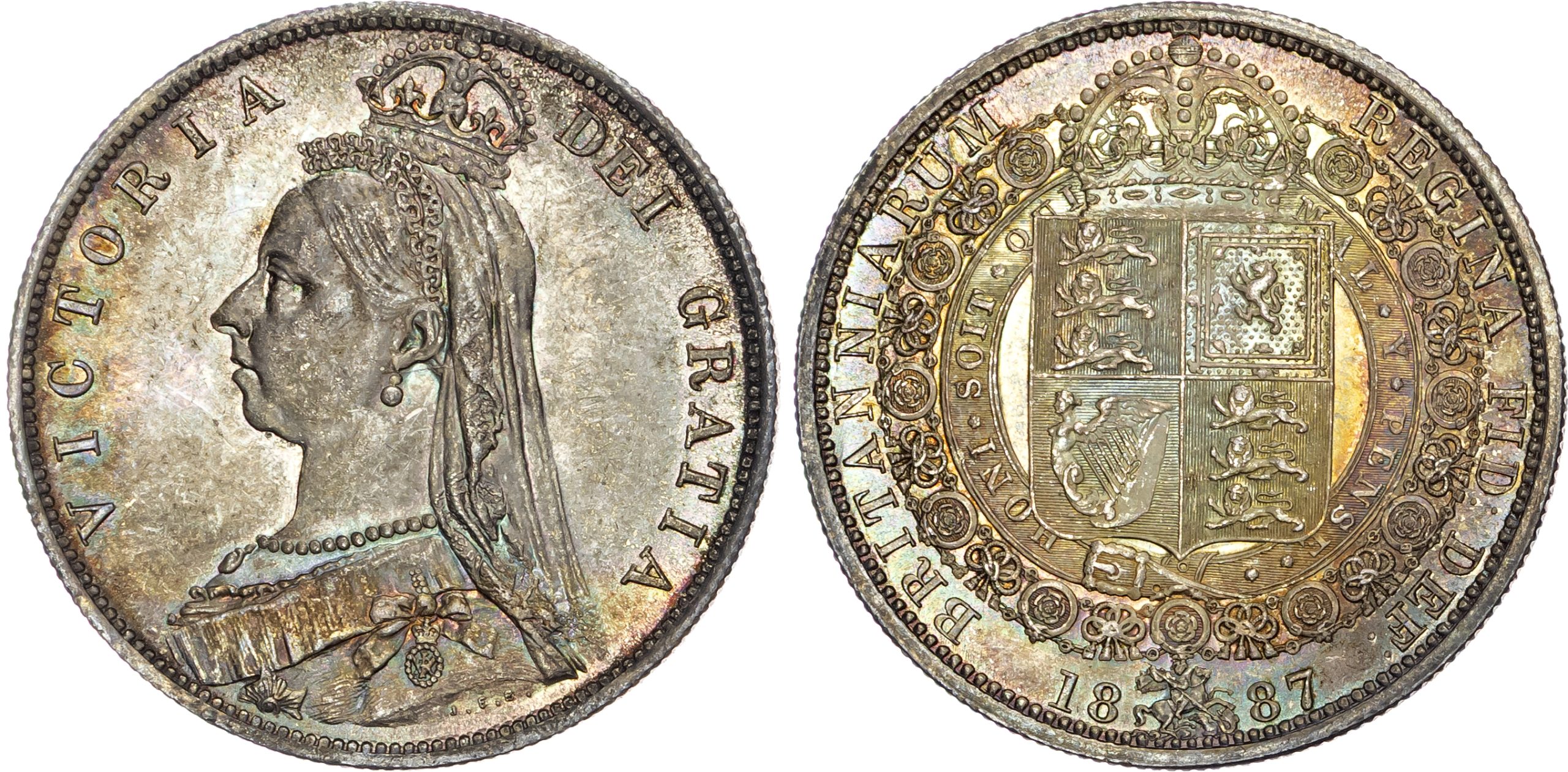 Victoria (1837-1901), Silver Halfcrown, 1887