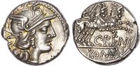 C. Renius (138 BC) Silver Denarius, Rome