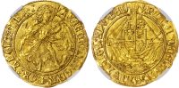 Henry VII (1485-1509), Gold Angel, Type V, Tower (London) mint, mm. pheon (1505-9). NGC as MS 63