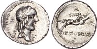 L. Calpurnius Piso Frugi (90 BC) Silver Denarius