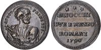 Italy, Papal States, Pius VI (1775-1799), copper Sampietrino
