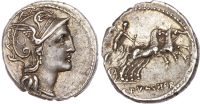 C. Claudius Pulcher (110-109 BC) Silver Denarius