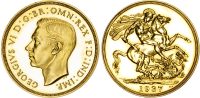 George VI (1936-1952), Gold Proof Two Pounds, 1937