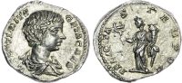 Geta as Caesar, Silver Denarius