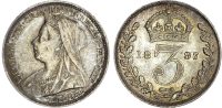 Victoria (1837-1901), SIlver Threepence, 1897